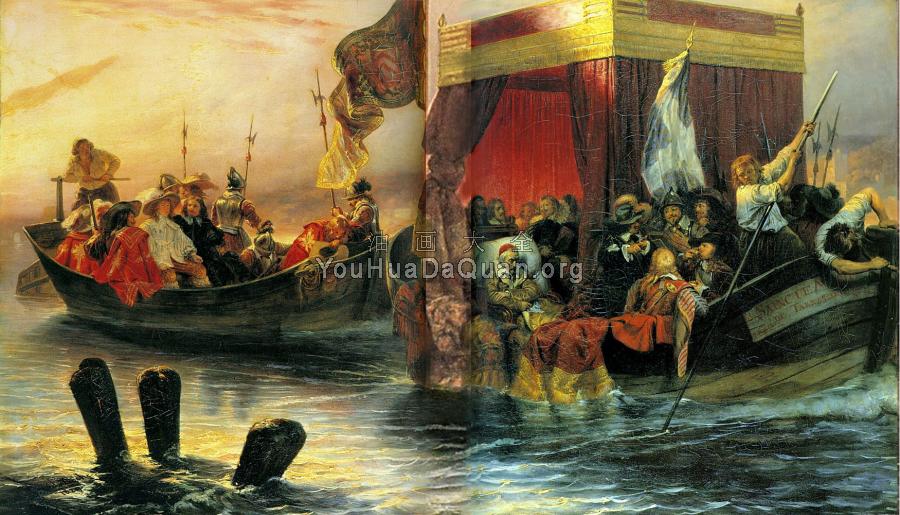 The State Barge of Cardinal Richelieu on the Rhone - 保罗·德拉罗什
